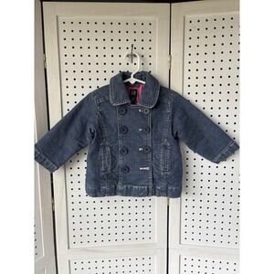 Toddler Girl‎ Baby Gap Quilted Lined Denim Jacket Button Front 18-24M